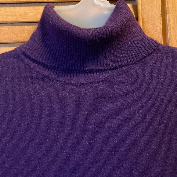 August Silk Eggplant Turtleneck Sweater - Picture 4 of 8